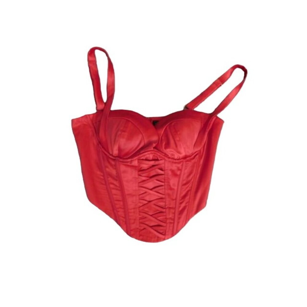 Blithe Size M Medium Red Satin Corset Style Top NWT $75